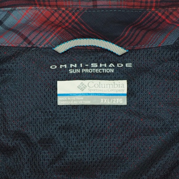 Columbia Silver Ridge Button Down Shirt Mens 2XL XXL Blue Plaid Outdoor Fishing - Picture 4 of 4